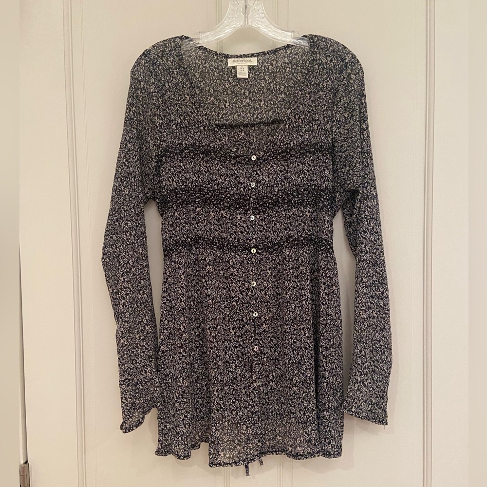 Motherhood Maternity button up tie back tunic